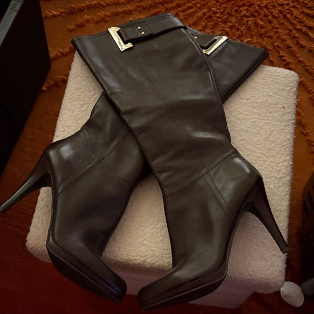 Nine West Dark Brown Heeled Boots